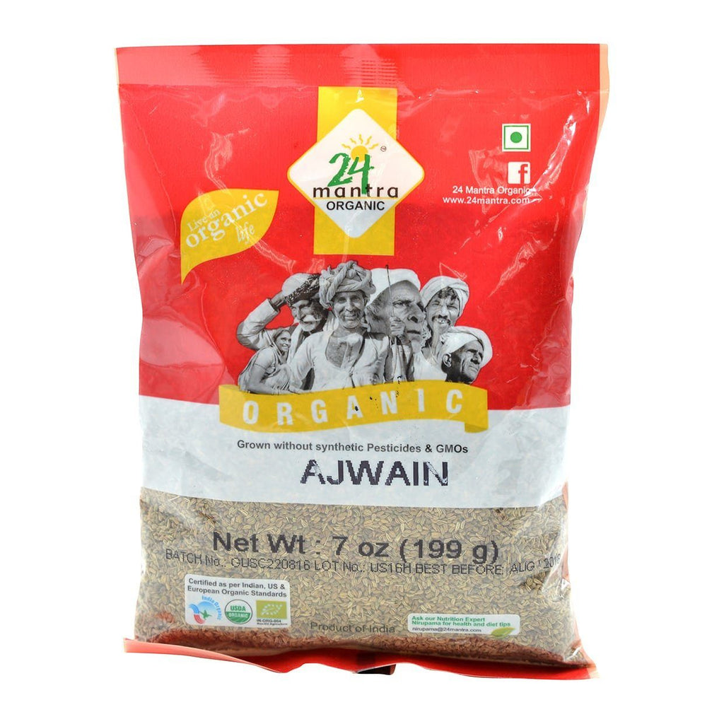 24 Mantra Organic Ajwain Seeds Spice 24 Mantra 7 Oz / 200 g 