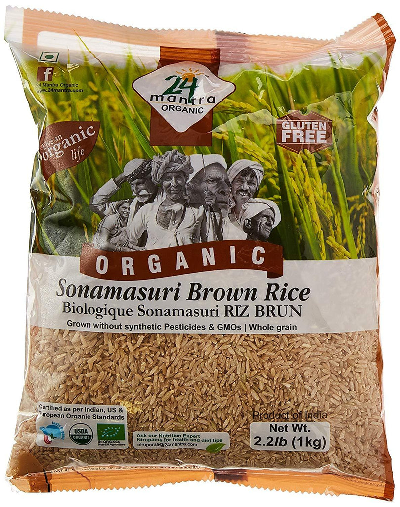 24 Mantra Organic Brown SonaMasoori Rice 24 Mantra 2.2 lb 