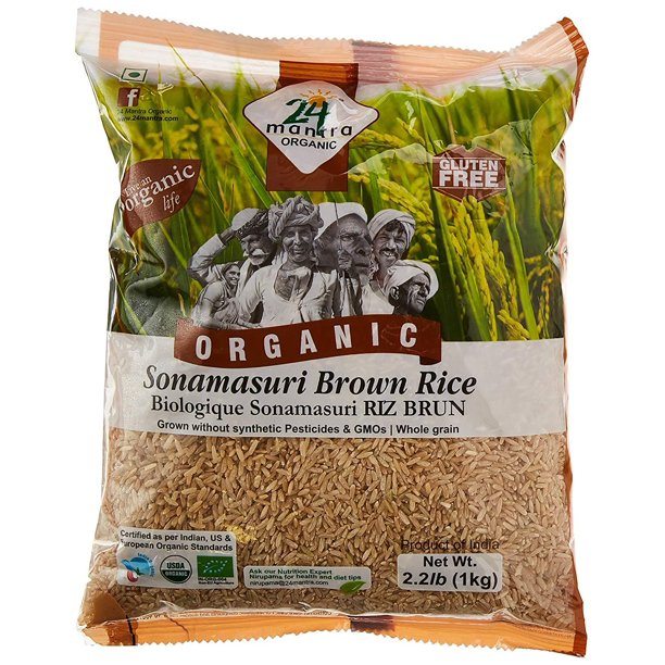 24 Mantra Organic Brown Sonamasuri Rice Rice 24 Mantra 2.2 LB 