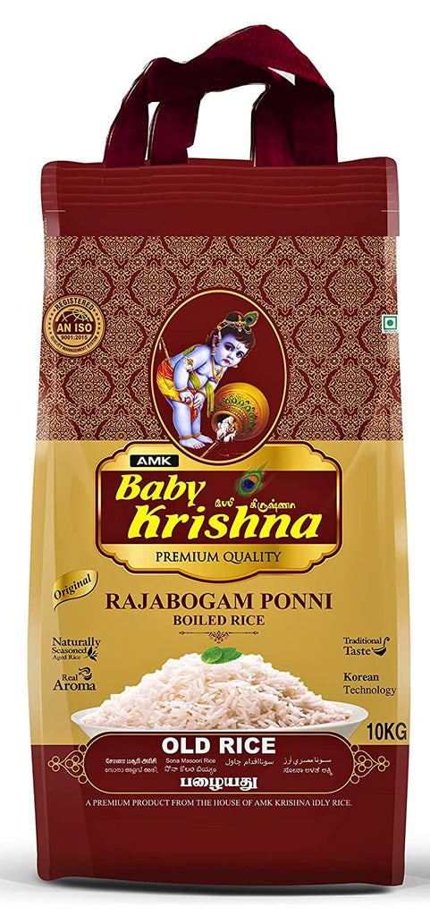 AMK Baby Krishna Rajabogam Ponni Boiled Rice Rice Sri Sairam Foods 10 KG / 22 LB 