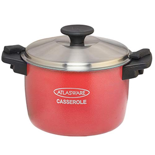 Atlasware Stainless Steel Casseroles Red Cookware Sri Sairam Foods 1650 ml 