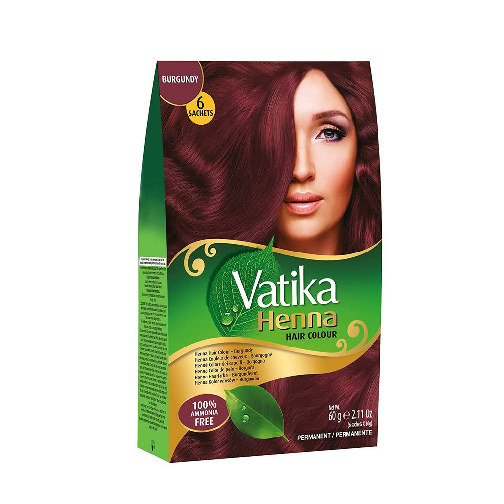 Dabur Vatika Henna Hair Color (Burgundy) beauty Malabar 60 Grams 