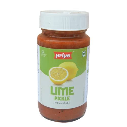 Priya Lime Pickle (without Garlic) Pickle Sri Sairam Foods 300 Grams 