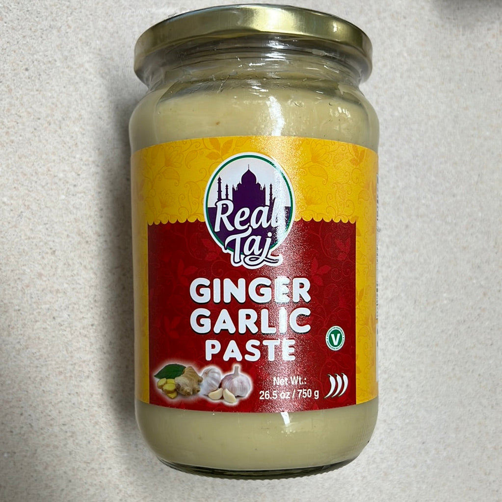 Real Taj Ginger & Garlic Paste Paste Prayosha Spices 26.4 Oz / 750 Grams 