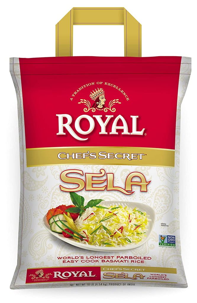 Royal Chefs Secret Parboiled Sella Extra Long Basmati Rice Rice Prayosha Spices 20 LB 