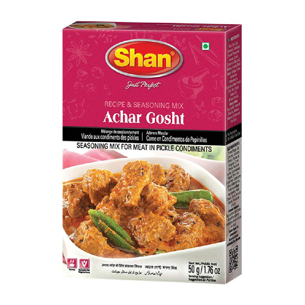 Shan Achar Gosht Recipe and Seasoning Mix Spices Prayosha Spices 50 Grams 