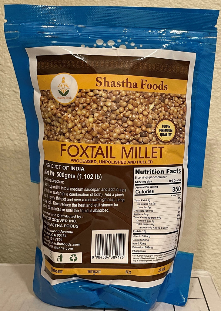 Shastha Foxtail Millet Millets India Imports & Exports 
