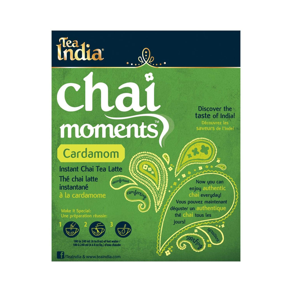 Tea India Chai Moments, Cardamom Tea Malabar 10 Sachets 223 g / 7.9 Oz 