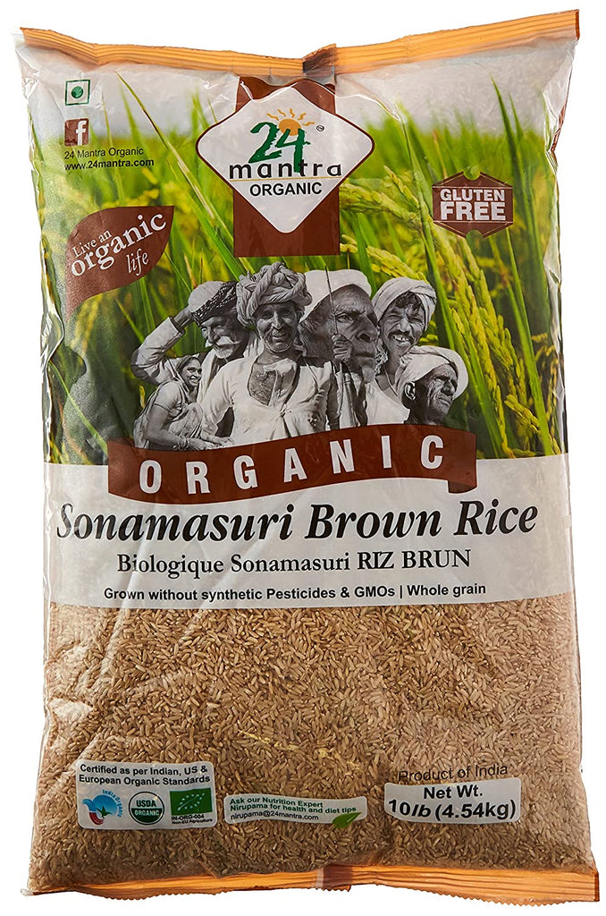 24 Mantra Organic Brown SonaMasoori Rice 24 Mantra 10 LB 