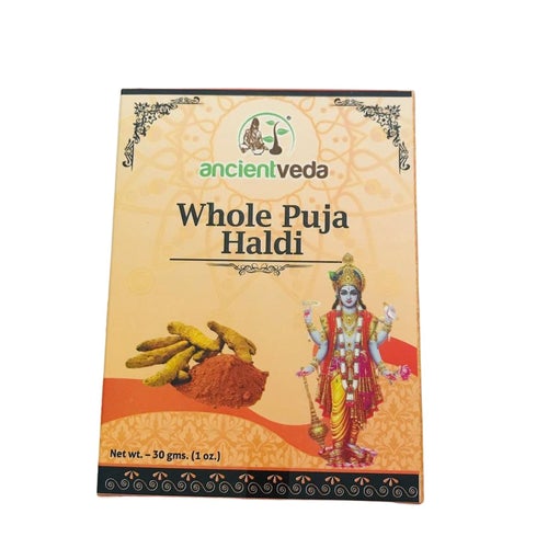 Ancient Veda Whole Puja Haldi puja Divine Supplies 30 grams (1 Oz) 