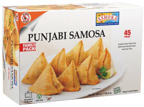 Ashoka Punjabi Samosa Frozen Foods Malabar Family Pack 45 pieces 40 grams/piece 