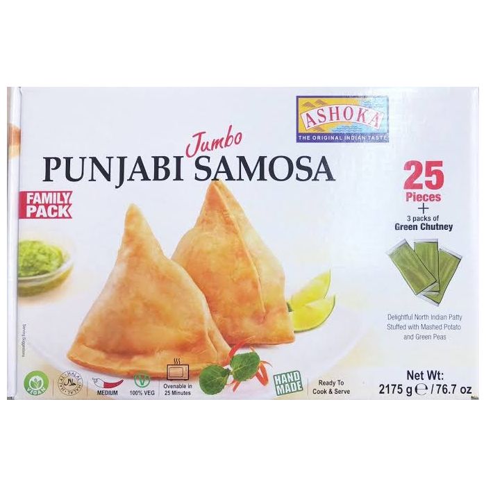 Ashoka Punjabi Samosa Frozen Foods Malabar Family Pack 45 pieces 75 grams/piece 