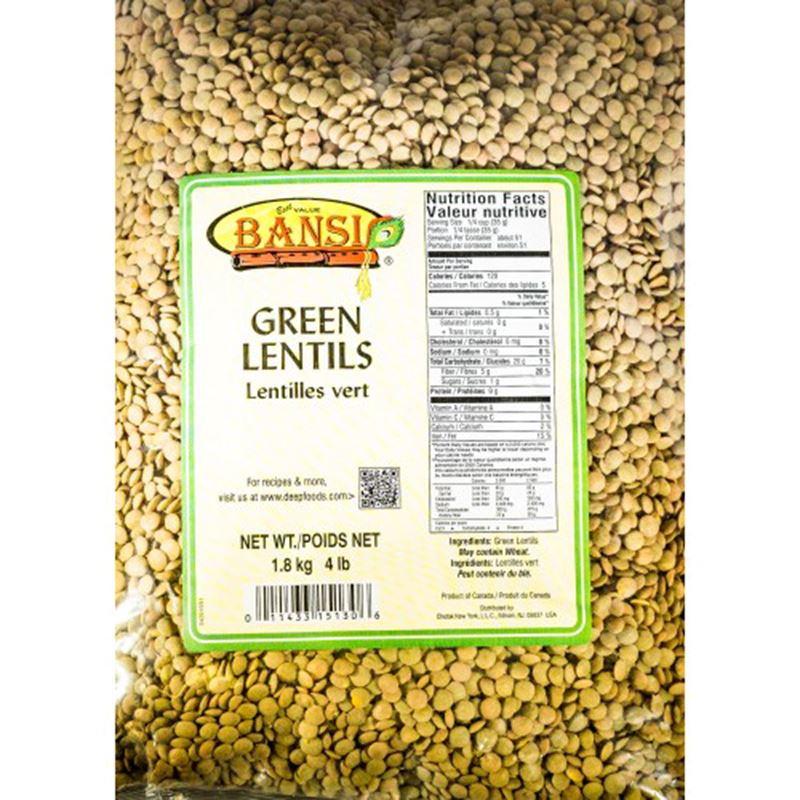 Bansi Dark Green Lentils Lentil Deep 4 Lb 