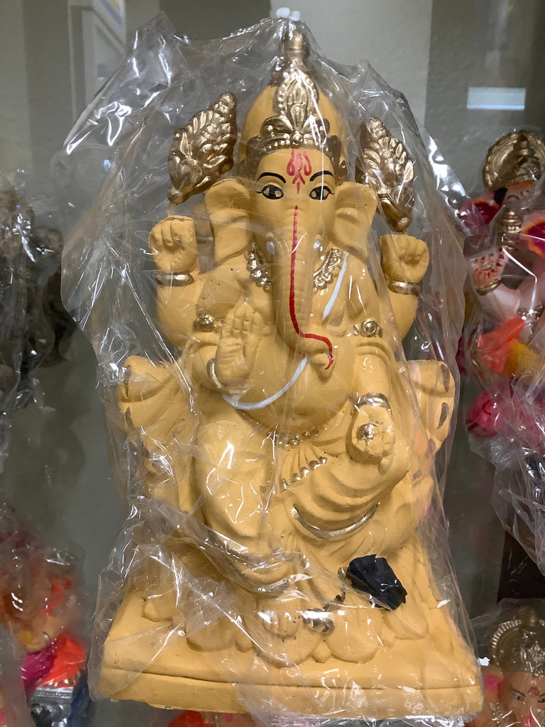 Bhakti Ganesha Idol puja Bollywood music & Gifts 7.5 inches Yellow 