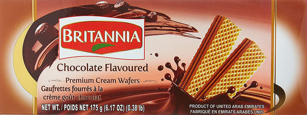 Britannia Chocolate Flavoured Cream Wafers Snacks Prayosha Spices 175 Grams 
