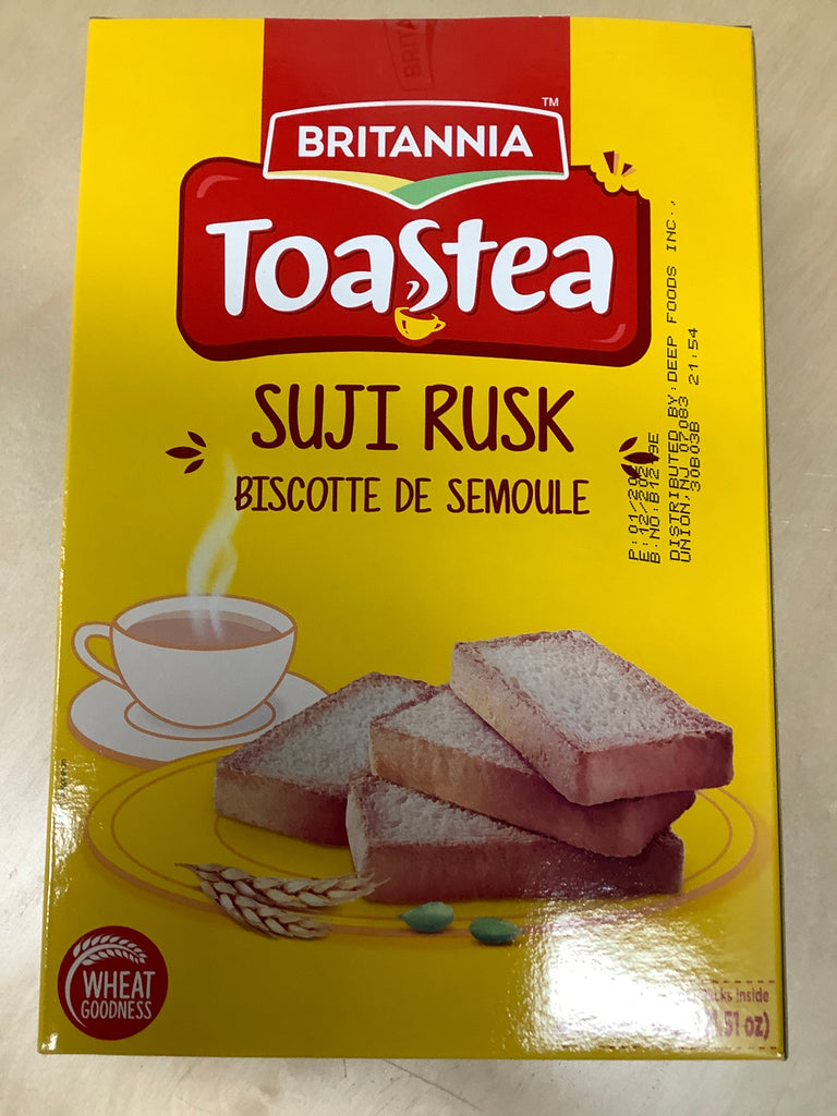 Britannia Wheat Rusk Snacks Deep 21.511 Oz / 610 g Suji Toast - with Added Cardamom Vegetarian