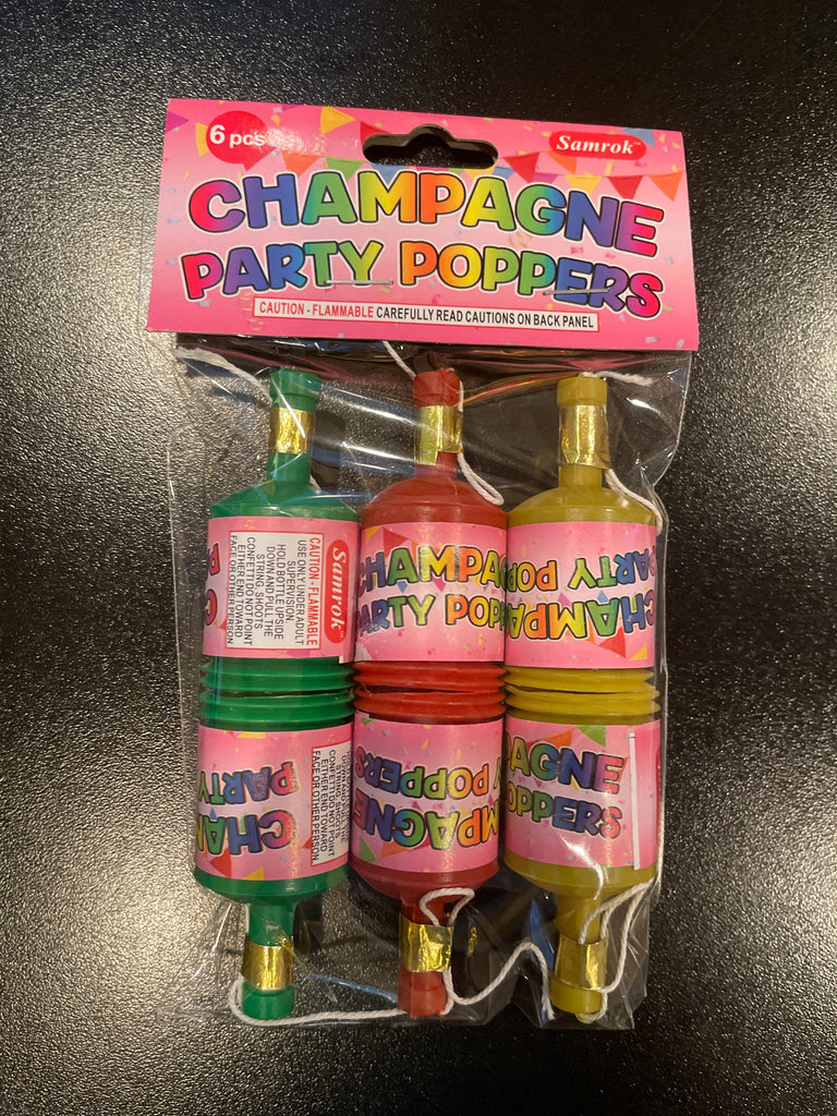Champagne Party Poppers Fire Crackers Samrok 3 Count 