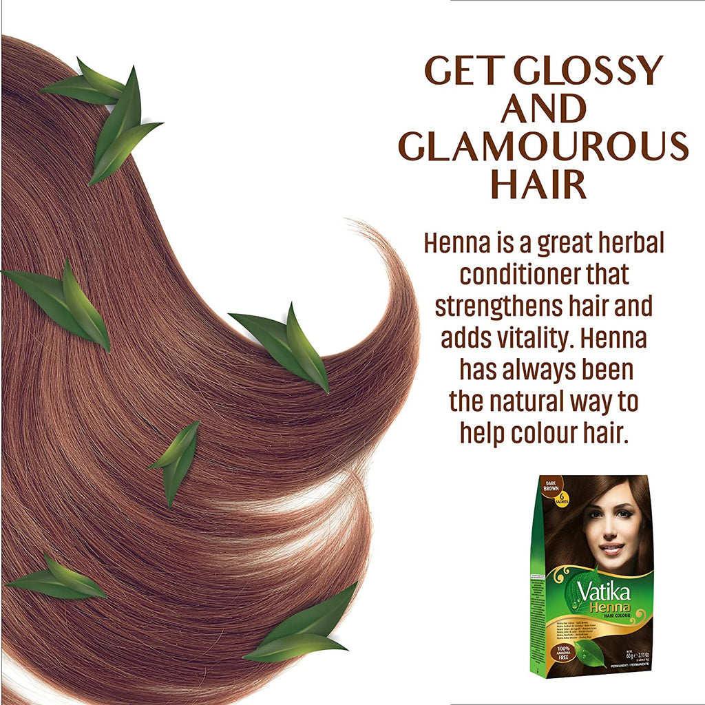 Dabur Vatika Henna Hair Color (Dark Brown) beauty Malabar 