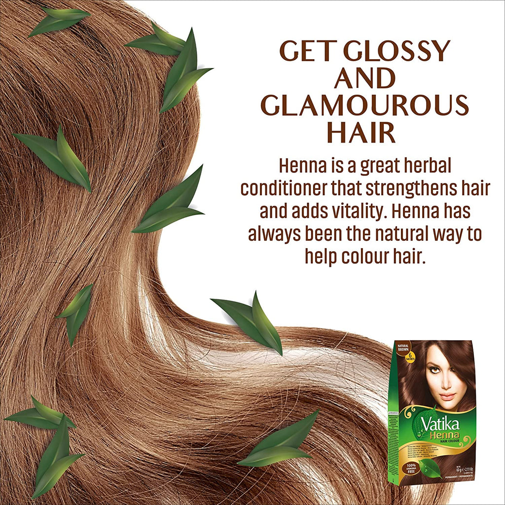 Dabur Vatika Henna Hair Color (Natural Brown) beauty Malabar 