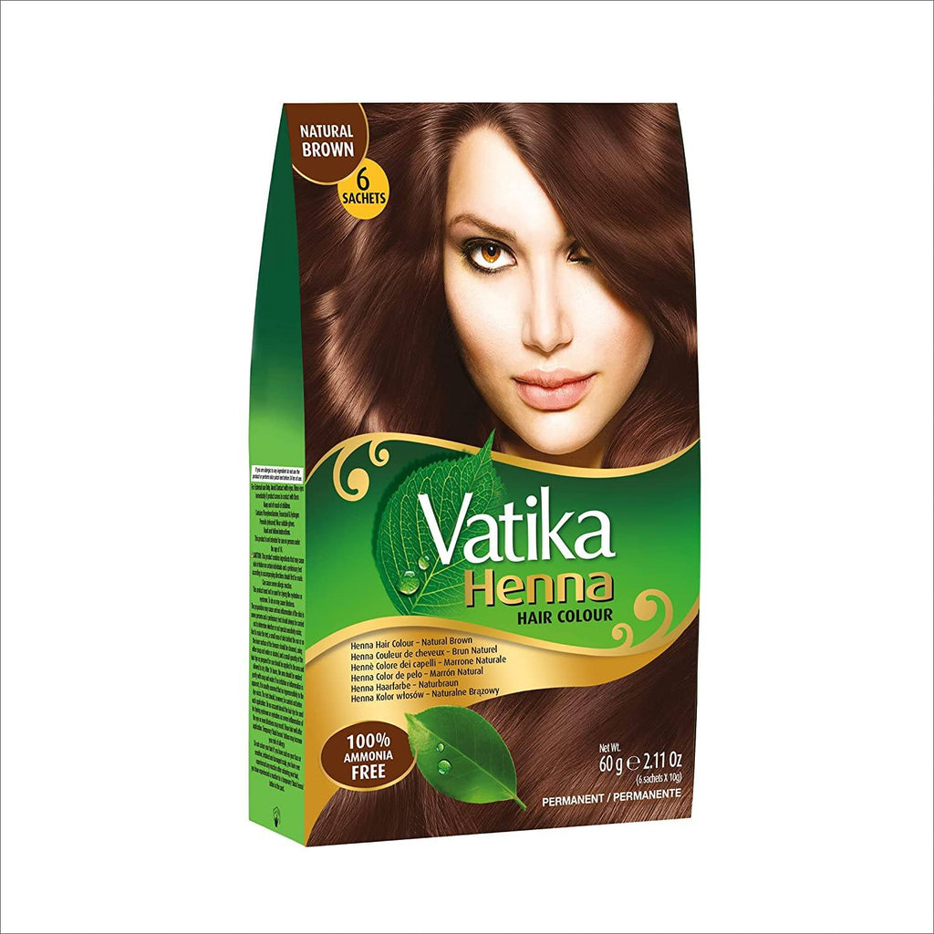 Dabur Vatika Henna Hair Color (Natural Brown) beauty Malabar 60 Grams 