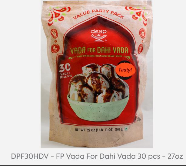 Deep Frozen Family Pack Dahi Vada Frozen Foods Deep 1 LB / 27 Oz 30 count 