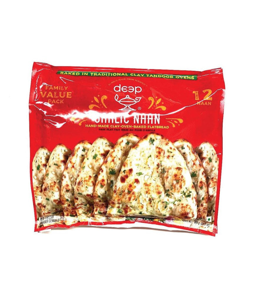 Deep Frozen Garlic Naan Family Pack Frozen Food IndiaSuperMart 12 pcs 
