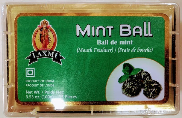 Laxmi Mint Ball Mouth Freshner Health House Of Spices 100 g / 3.53 Oz 15 Pieces 