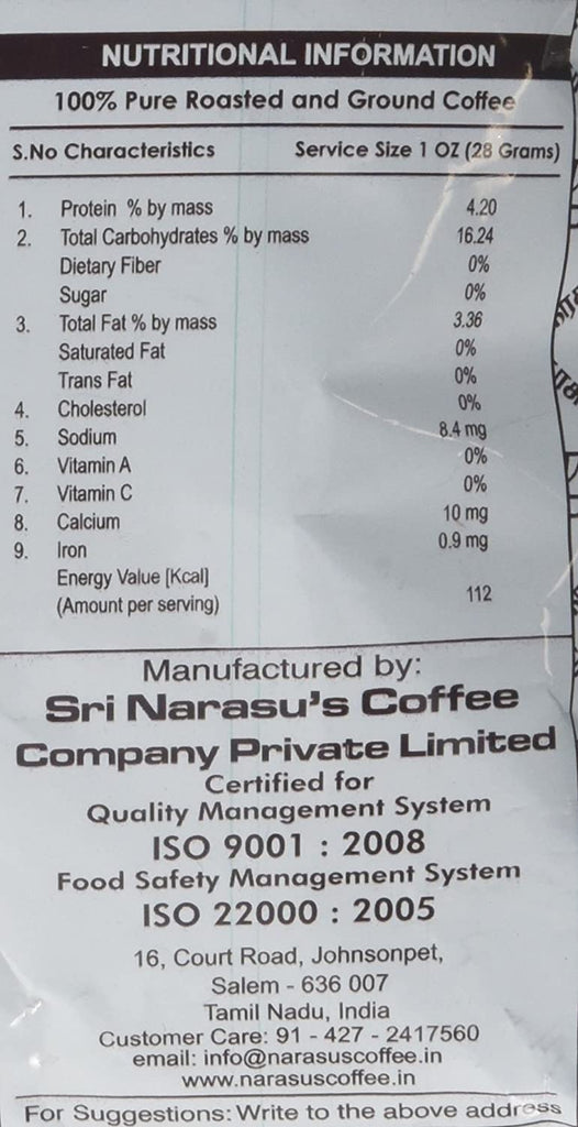 Narasu's Pure Filter Coffee Premium Blend Coffee Sri Sairam Foods 