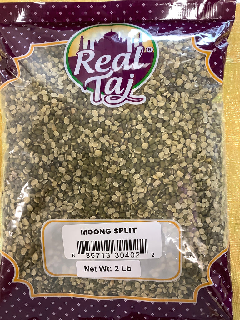Real Taj Split Lentil (Split Moong Beans with Skin) Lentil Prayosha Spices 2 LBS 