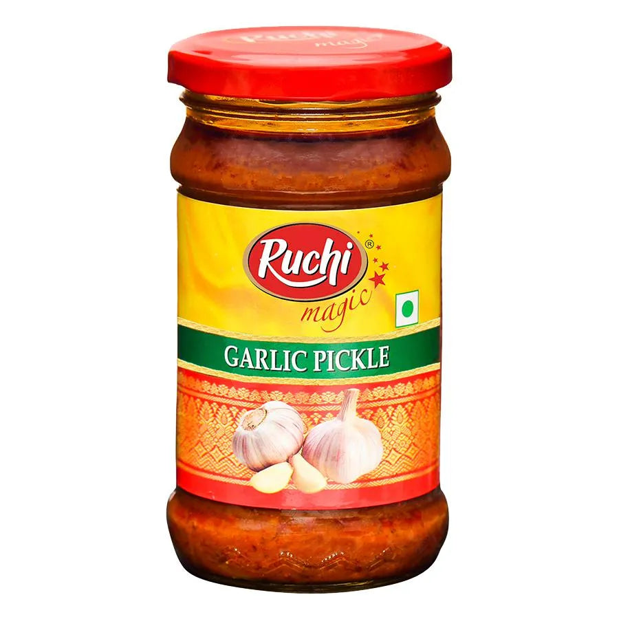 Ruchi Magic Garlic Pickle Pickle Sri Sairam Foods 300 Grams (10.6 Oz) 
