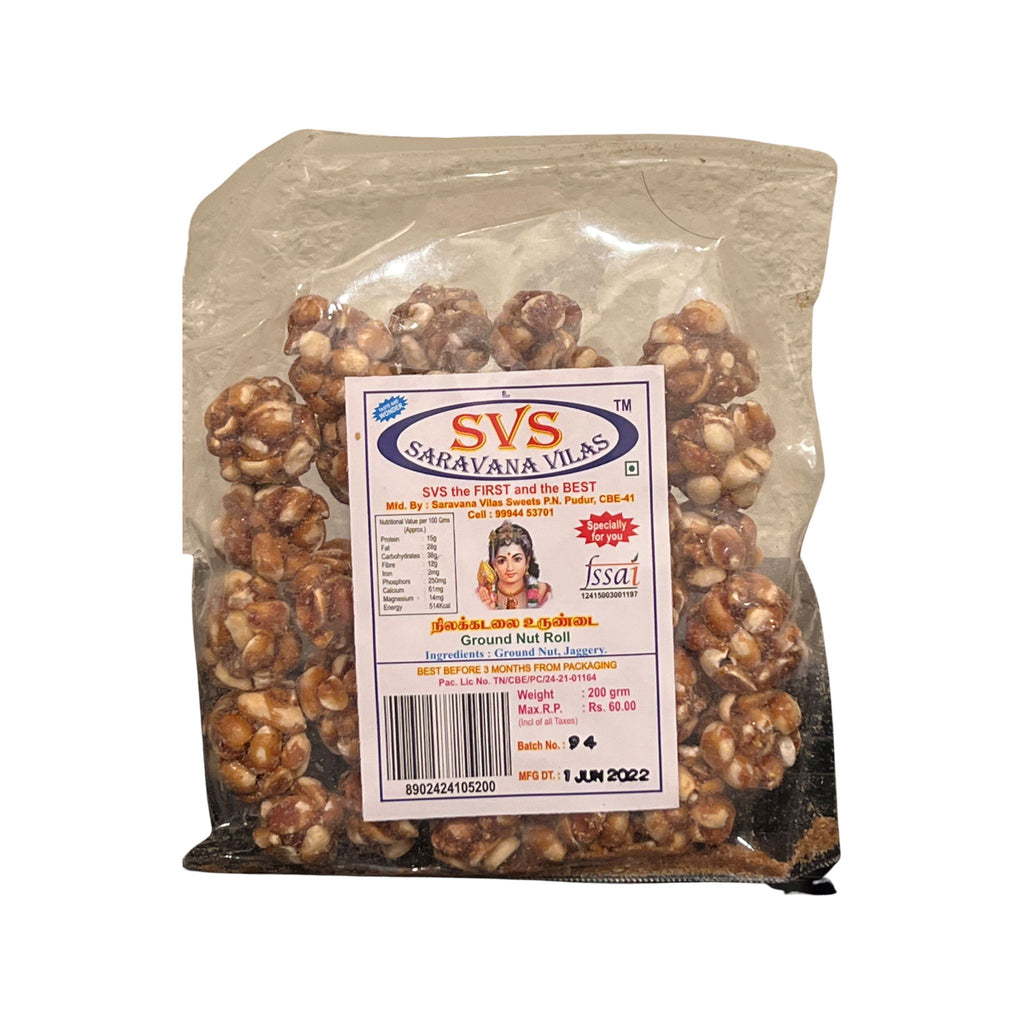 SVS saravana vilas - Groundnut Roll Snacks Sri Sairam Foods 200 g / 7.0 Oz Air Shipped 