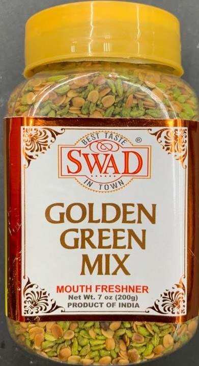 Swad Golden Green Mix Mouth Freshner Health Prayosha Spices 200 g / 7 oz 