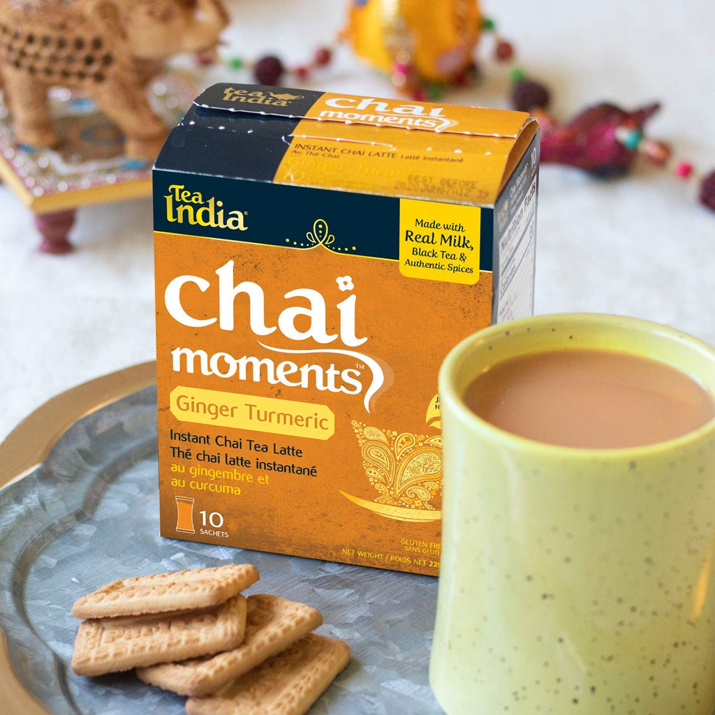 Tea India Chai Moments Instant Ginger Turmeric Chai Tea Mix Tea Malabar 